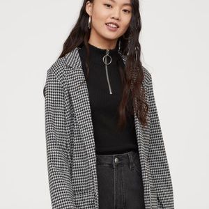 H&M Divided houndstooth Jersey blazer jacket.